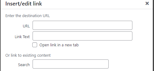insert/edit link